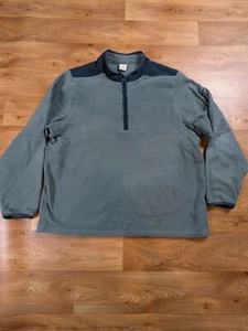 Nike Sweatshirt Men's 2XL Navy Grey Therma Fit Fleece Long Sleeve Quarter Zip - Picture 1 of 12
