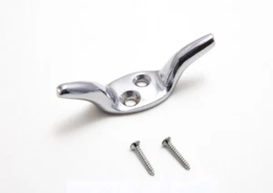 10 X Cleat Hooks Curtain Cord Tie Back Hold Back 2 Inch Chrome + Screws | Onesto - Picture 1 of 1