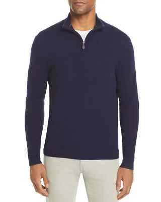 $198 Bloomingdale's Men's Store,Half-Zip Cashmere Suede Trim Sweater, Purple,XXL - Image 1 of 4