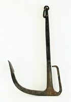 = Antique 19th c. Cast Iron Mooring Anchor, Rare Shape 36"