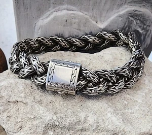 John Hardy Armband mit Zopfmuster geflochten, 31,93 Gramm Sterlingsilber - Bild 1 von 5