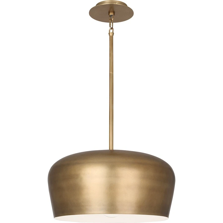 Robert Abbey Rico Espinet Bumper 1 Light Pendant, Warm Brass/White - 610 - Image 1 of 1