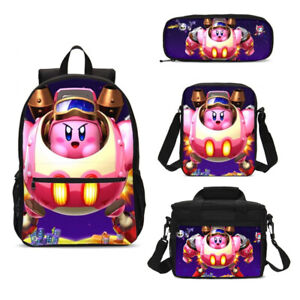 Kirby Anime Spaceship Large School Backpacks Insulated Lunch Box Pencil Case Lot