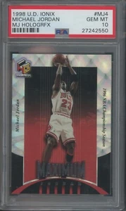1998 Upper Deck Ionix Basketball Michael Jordan #MJ4 Hologrfx Maximum PSA 10 - Picture 1 of 2