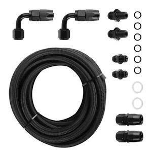 Automatic Transmission Cooler Line Kit For 4L60E 4L65E Black 6AN AN6 - Picture 1 of 12