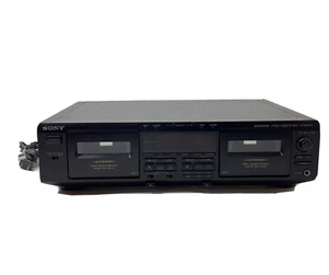 Sony TC-WE605S Dual Cassette Deck With Dolby S Noise Reduction Powers On - Picture 1 of 9