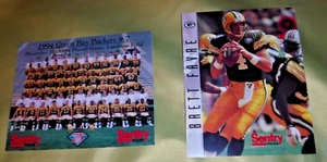 1994 2 VINTAGE GREEN BAY PACKER SENTRY FOODS TEAM PHOTO PLAY OFF & BRETT FARVE - Picture 1 of 2