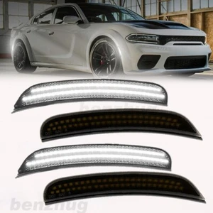4pcs Front Rear LED Bumper Side Marker Lights White For Dodge Charger 2015-2023 - Picture 1 of 12