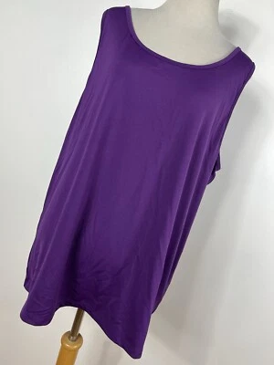 Maggie Barnes 1X Tank Top Shirt Purple Scoop Neck Sleeveless Stretch Travel J5 - Image 1 of 4
