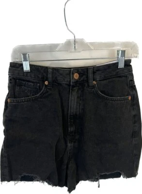 New Look Dahlia Women’s SZ US 6 super high waist Shorts Black Denim Raw Hem - Image 1 of 4