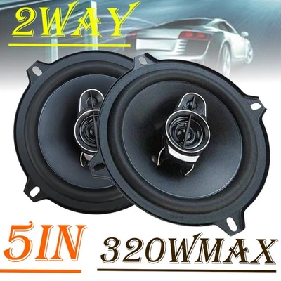 5-Inch 320W Coaxial Car Speakers - Dual Voice Coil Door Stereo System - Image 1 of 4