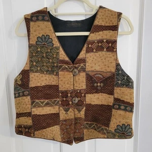 Vintage L. O'Neill Design Damen Gobelin Weste OHNE GRÖßENETIKETT Indie Patchwork Boho - Bild 1 von 8