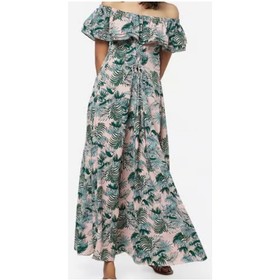 Nuon by Westside Pink tropical Medium Maxi tie waist off shoulder ruffle $199 
