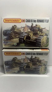 Vintage Matchbox (1986) CHAR B.1 bis/RENAULT FT.17 1:76 Lote 2. 1 abierto, 1 grabado - Imagen 1 de 7
