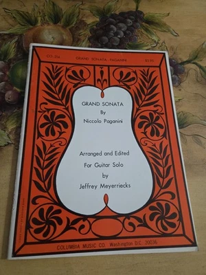 Niccolo Paganini Grand Sonata Для Классической Гитары Чрезвычайно Редкая Книга, 26 Страниц - Изображение 1 из 4