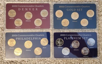 2003 Commemorative State Quarter Gold & Platinum Set - Image 1 of 2