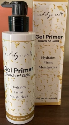 NEW INDULGE ME Touch Of Gold Gel Primer Pump Hydrates Firms 6 Oz NIB - Image 1 of 4