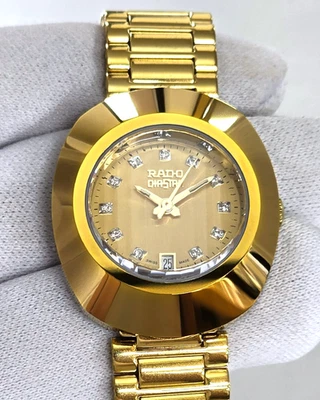 RADO Original DiaStar Quartz 27mm 11 Diamond Gold PVD Women's Watch R12306303 - Image 1 of 4