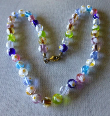 Halskette Murano-Glas mundgeblasen Millefiori - Bild 1 von 4