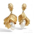 Freshwater Pearl Dangle Drop Earrings For Women 925 SS Elegant Luxury Joaillerie