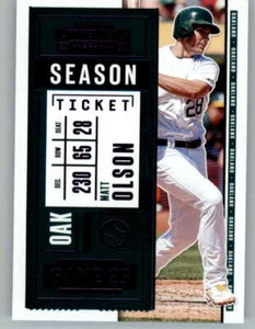 2020 Panini Contenders Season Ticket Purple #13 Matt Olson (ref 150197) - Picture 1 of 2