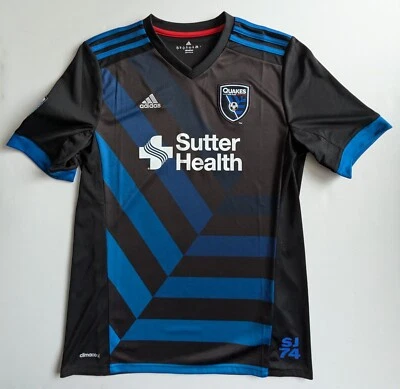 ADIDAS San Jose Earthquakes 2017/18 home shirt youth 15-16 - Small Adult - VGC - Image 1 of 4