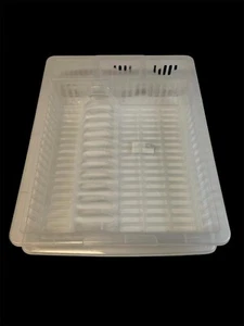 Clear Plastic Kitchen Sink Plate Cup Cutlery Dish Drainer Holder Rack Drip Tray - Picture 1 of 6