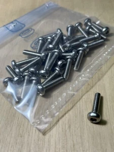 VITE ACCIAIO INOX M4x16 TESTA CILINDRICA BOMBATA CHIAVE TORX T20 20PZ - Foto 1 di 1