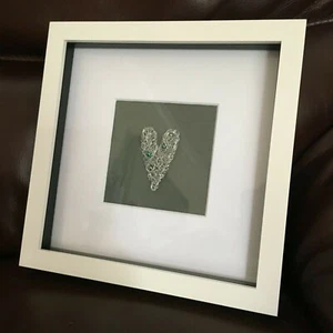 Wirework Art Picture - love heart handmade, valentines gift present - wp199 grey - Picture 1 of 9