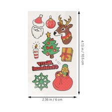 10 Sheets Decals Cartoon Temporary Xmas Sticker for Party Favor