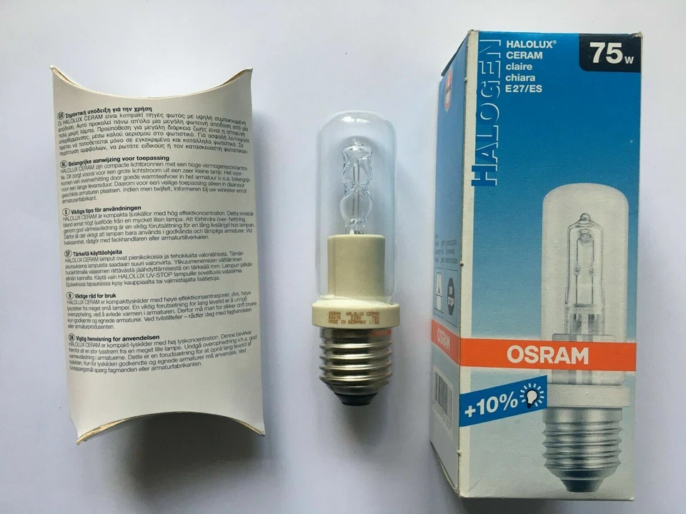 OSRAM Halolux Ceram Halogen Lamp E27 75W Clear 64474 Clear Nip Dim 64400 01 - Image 1 of 1