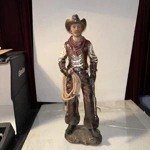 Western Cowboy Hand Painted Sculpture Vintage The Roper #4132 Mint Condition - Picture 1 of 23
