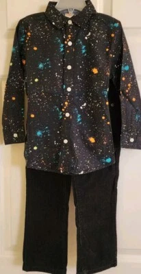 NUEVO Conjunto de invierno Gymboree para niños 2 piezas talla XS (4) negro Top y pantalones con cordón Foto 1 de 4