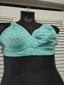 Cacique Women's 42C Cooling Wire Free Green Polka Dot Bra - Picture 1 of 9