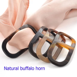 1 pieza Anillo Bufanda Cuerno de Búfalo Natural Hebilla Bufandas de Seda Joyería Broche Soporte - Imagen 1 de 7
