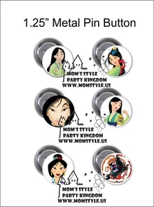 Princess Mulan  Pin Button - Picture 1 of 1