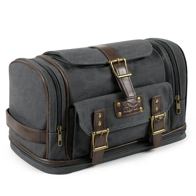 Bolsa de viaje colgante de lona bolsa de lavado portátil organizador de afeitado de cosméticos Foto 1 de 4