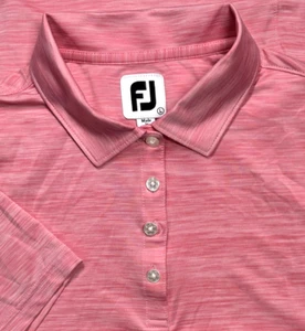 FootJoy Women's Pink Golf Polo Shirt LPerformance Short Sleeve Top w/ MTS Logo - Picture 1 of 12