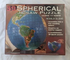 World Globe 3D Spherical Jigsaw Puzzle 530 Pieces 9.5" Diameter - Picture 1 of 2