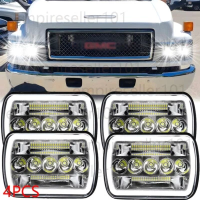 DOT Approved 4pc 130W 4x6" inch LED Headlight Lamp for GMC C4500 Topkick 2003-09 - Image 1 of 4