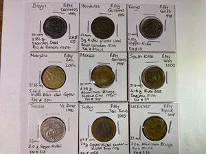 World coins 50c denomination: Brazil, Honduras, Kenya, Malaysia, Korea and more - Picture 1 of 19
