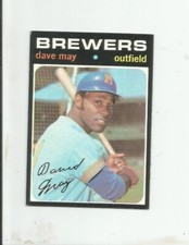 1971 Topps Baseball Card #493 Dave May - Milwaukee Brewers EX+