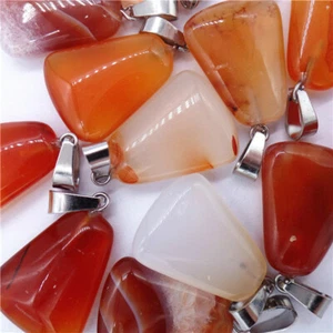 100 piezas Colgante Cuentas Trapezoidales Campana de Ágata Roja al Mayor HH8147 - Imagen 1 de 1