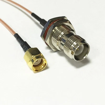 RP SMA male plug to RP TNC female jack jumper cable RG178 15cm for wifi router  - Image 1 of 4