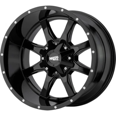 MOTO METAL MO970 17X9 8X165.1 Offset -12 Gloss Black/Milled Lip (Quantity of 1) - Image 1 of 2