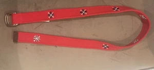 Lands End Belt Boys Rich Red Cross Medium - Picture 1 of 1