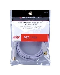 Monster 6 FT High Performance USB 3.0 Cable - New in Bag - 141096-00 - Picture 1 of 2