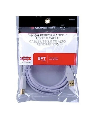 Monster 6 FT High Performance USB 3.0 Cable - New in Bag - 141096-00 - Image 1 of 2