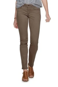 Women's Sonoma Supersoft Midrise Sateen Skinny Pants SIZE 16-LONG BROWN - Picture 1 of 3