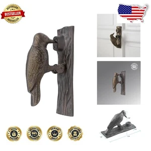 Charming 6.5" Woodpecker Brass Door Knocker - Elevate Your Home's Curb Appeal - Picture 1 of 11